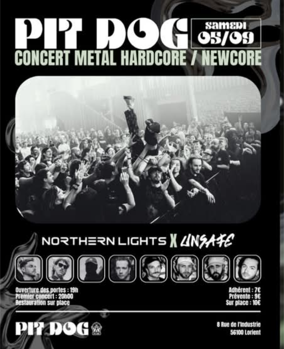 Affiche de Nothern Lights (Newcore) / Unsafe (Hardcore) en concert à Lorient (56)