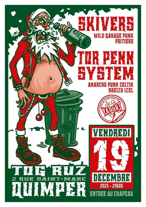 Affiche de Skivers + Tor Penn System à Quimper (29)
