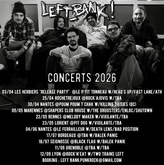 Affiche de Left Bank! et Vigilante en concert à Lorient (56)