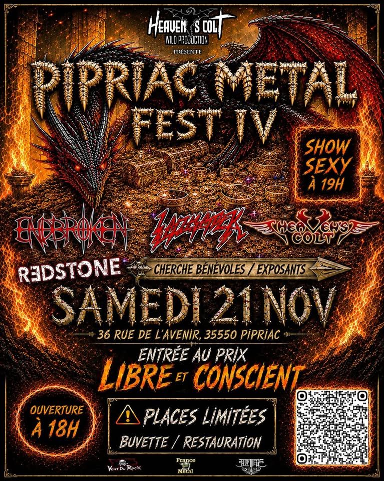Affiche de Pipriac Metal Fest IV (Thrash / Stoner / Death / Heavy) à Pipriac (35)