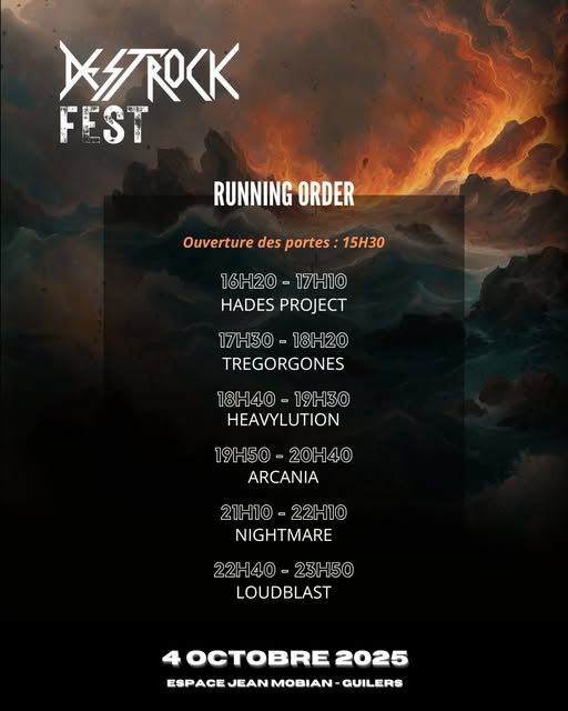 Affiche de Destrock Fest à Guilers avec Loudblast, Nightmare... (29)