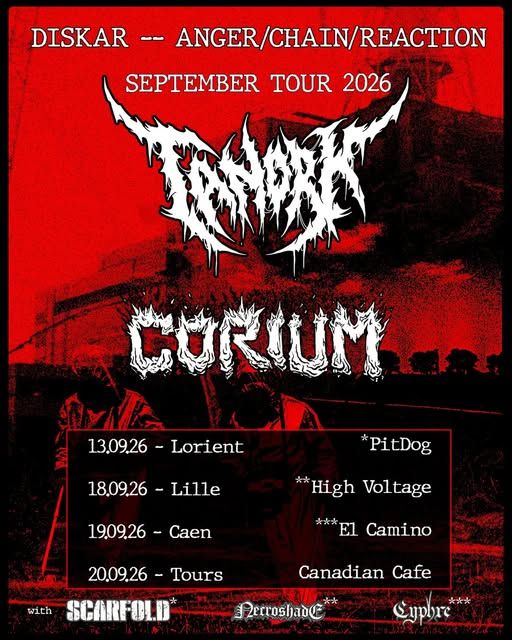 Affiche de Tanork / Corium / Scarfold en concert à Lorient (56)