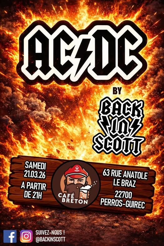 Affiche de  Back In Scott (cover AC/DC) en concert a Perros-Guirec (22)