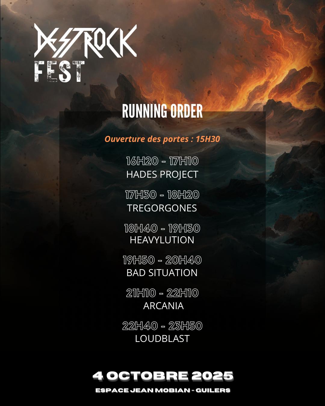Affiche de Destrock Fest à Guilers avec Loudblast, Arcania, Bad Situation... (29)