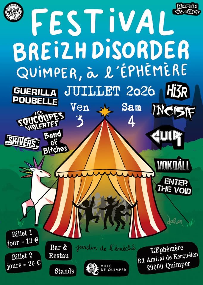 Affiche de Festival Breizh Disorder à Quimper (29)