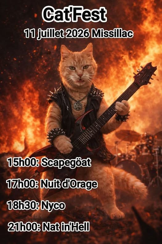 Affiche de Nat In Hell / Nyco / Nuit d'Orage / Scapegöat en concert à Missillac (44)