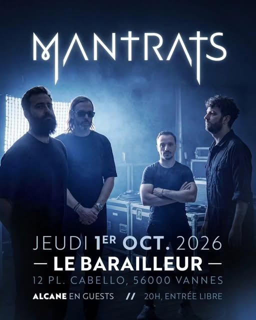 Affiche de Mantrats (Metal/Metalcore/Djent) / Alcane (Modern Metal/Metal Prog) live à Vannes (56)