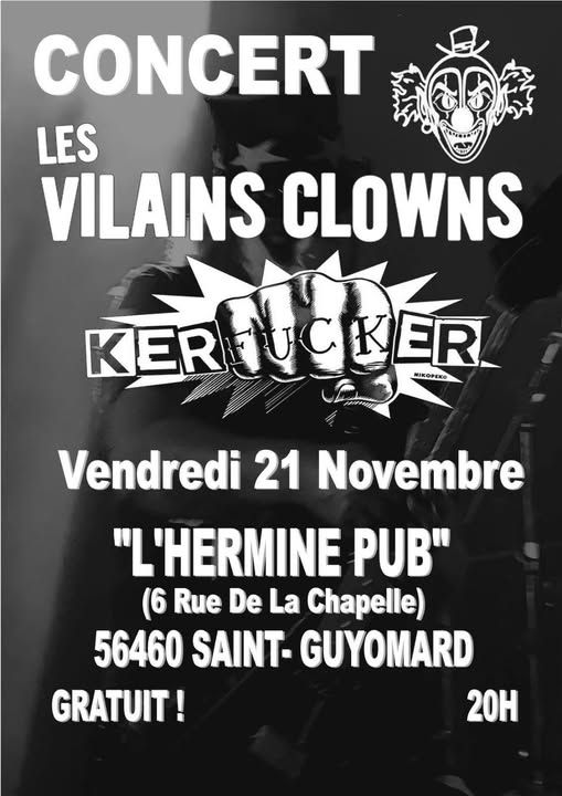 Affiche de Les Vilains Clowns et Kerfucker à Saint-Guyomard (56)