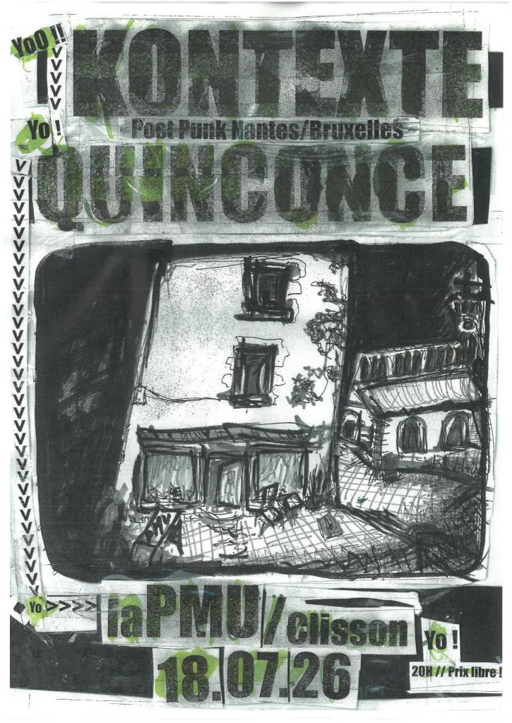 Affiche de Soirée Post-Punk avec Quinconce et Kontexte à Clisson (44)
