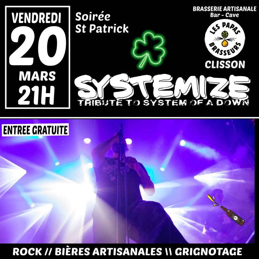 Affiche de Systemize (Tribute System Of A  Down) en concert à Clisson (44)