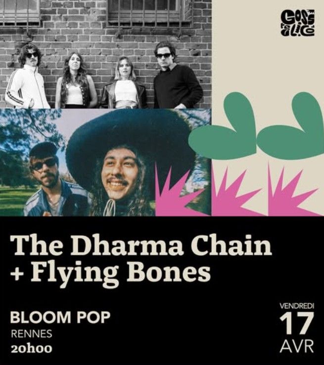 Affiche de The Dharma Chain (Australie) et The Flying Bones (Rennes) live à Rennes (35)