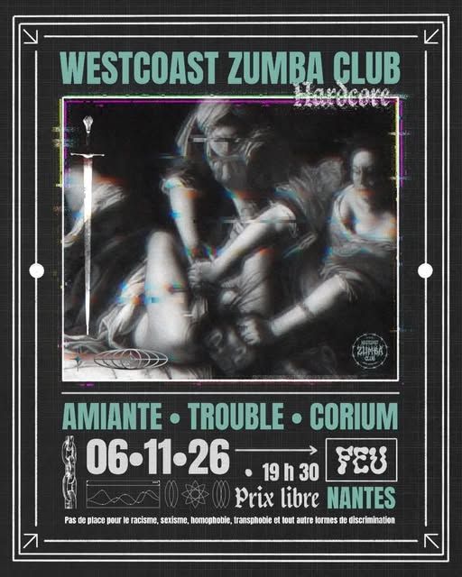 Affiche de Corium / Trouble / Amiante en concert à Nantes (44)