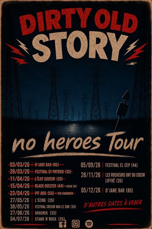 Affiche de Dirty Old Story (Rock N' Roll / Punk Rock) live à Bain de Bretagne (35)
