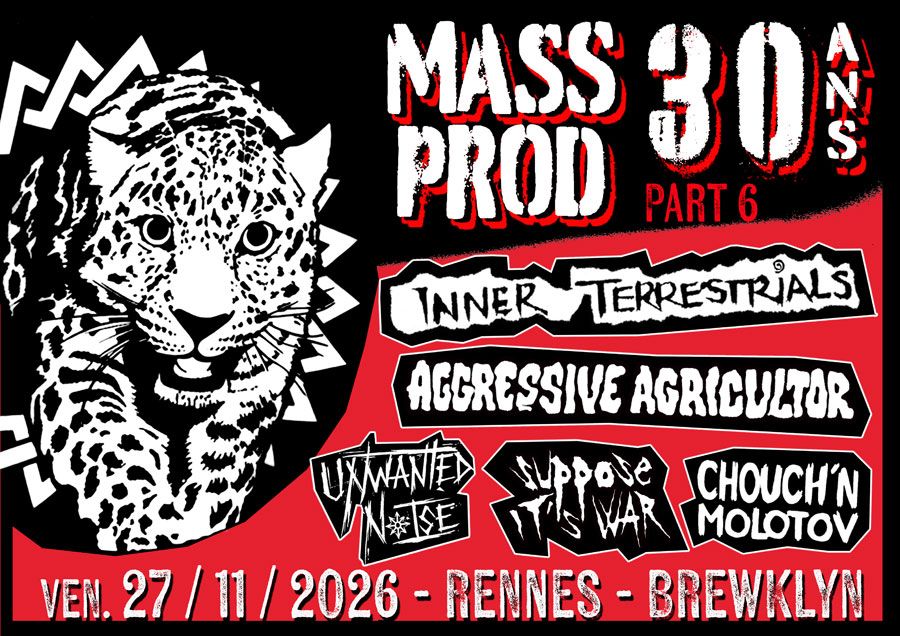 Affiche de 30 ans Mass Prod avec 5 groupes à Rennes (35)