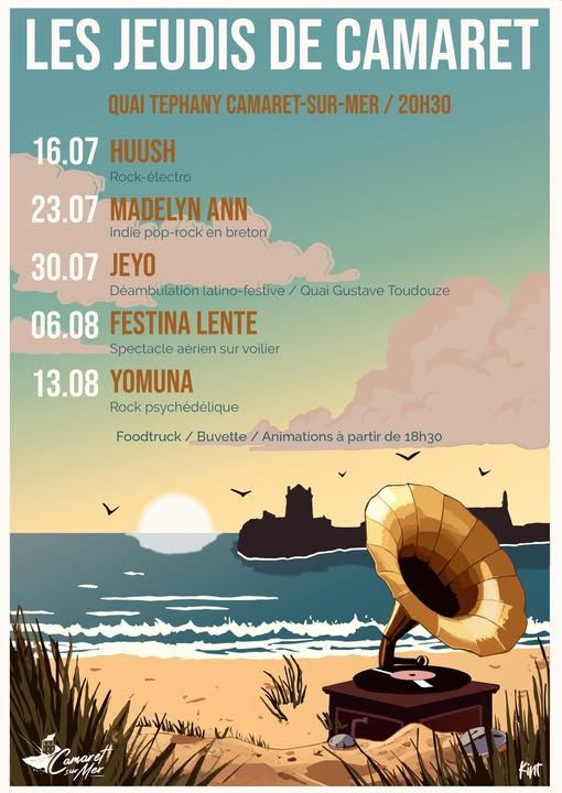 Affiche de Yomuna (Rock Psychédélque) en concert à Camaret-sur-Mer (29)