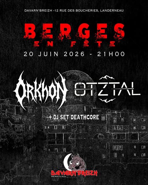 Affiche de Ötztal (Death / Doom / Heavy) / Orkhon (Blackened Death) en concert à Landerneau (29)