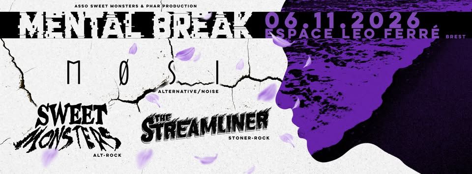 Affiche de Møsi / Sweet Monsters / The Steamliner en concert à Brest (29)