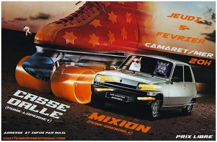 Affiche de Concert Punk avec Mixion et Casse-Dalle à Camaret sur Mer (29)