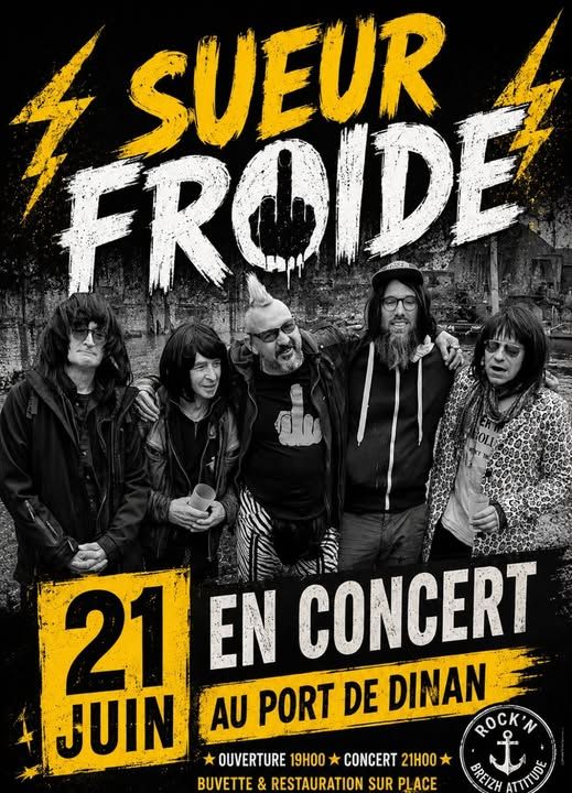 Affiche de Sueur Froide (Punk Rock) en concert à Dinan (35)