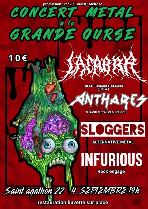 Affiche de Lacabra / Anthares / Sloggers / Infurious en concert à St Agathon (22)