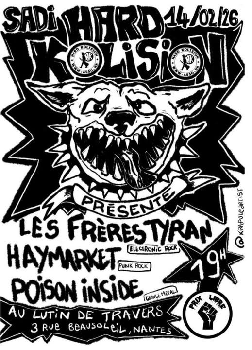 Affiche de Les Frères Tyran / Poison Inside en concert à Nantes (44)