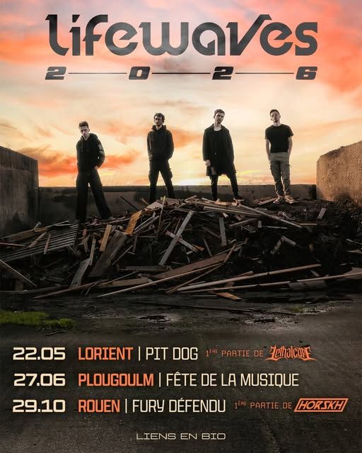 Affiche de Lifewaves (Metal Alternatif/Post HxC) en concert à Plougoulm (29)