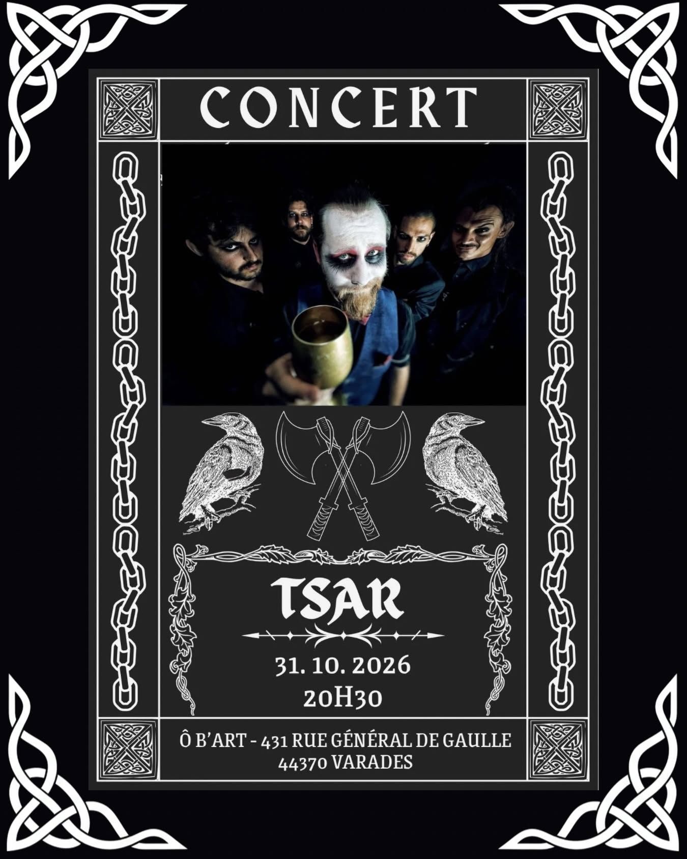 Affiche de TSAR (Metal Progressif / Rock Fusion) en concert à Varades (44)