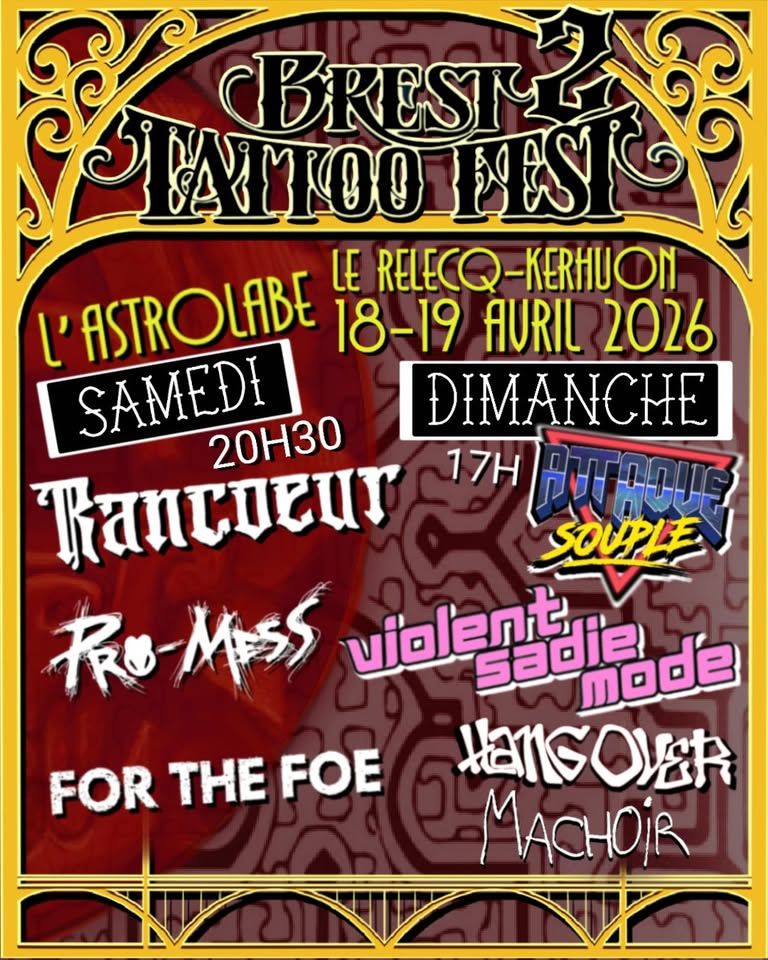Affiche de Brest Tattoo Fest 2 -  Concert au Relecq-Kerhuon (29)