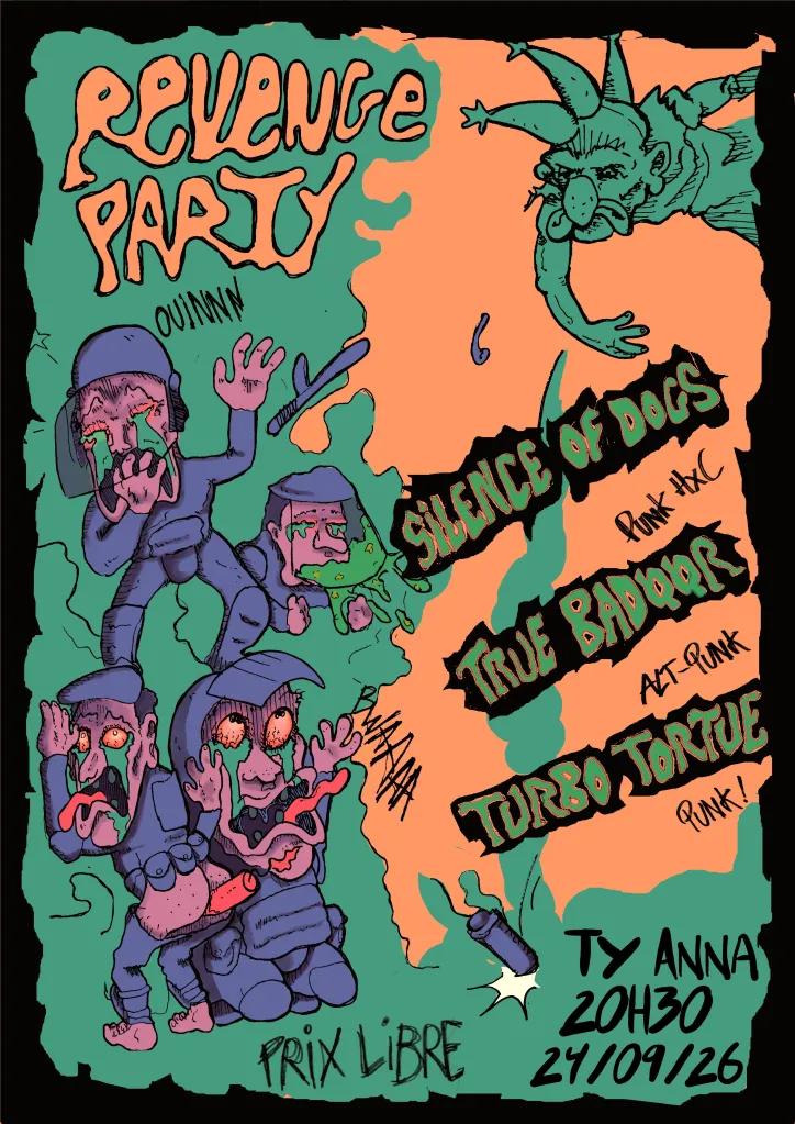 Affiche de Silence Of Dogs / True Badoor / Turbo Tortue live à Rennes (35)