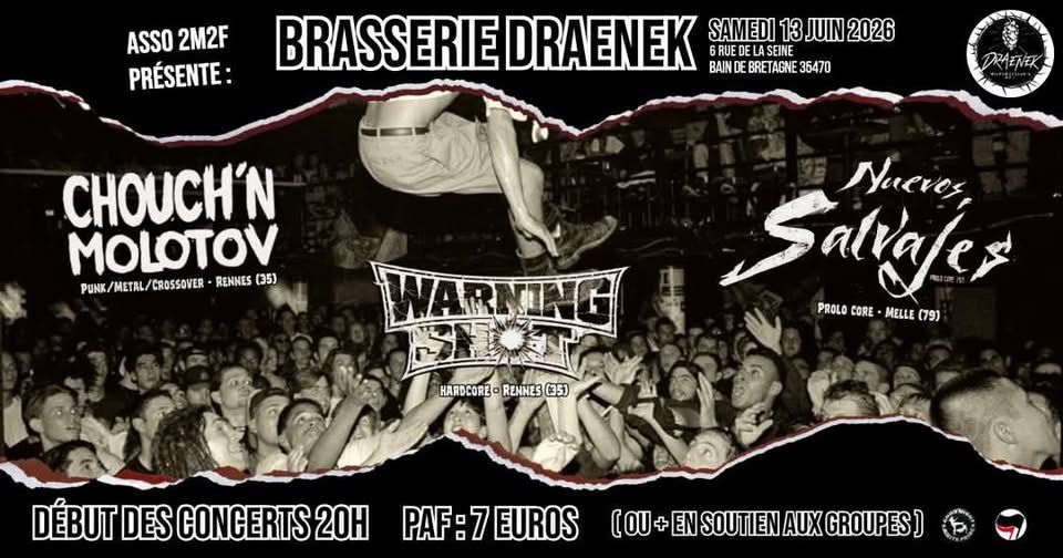 Affiche de Soirée Hardcore / Metal avec 3 groupes à Bain De Bretagne (35)