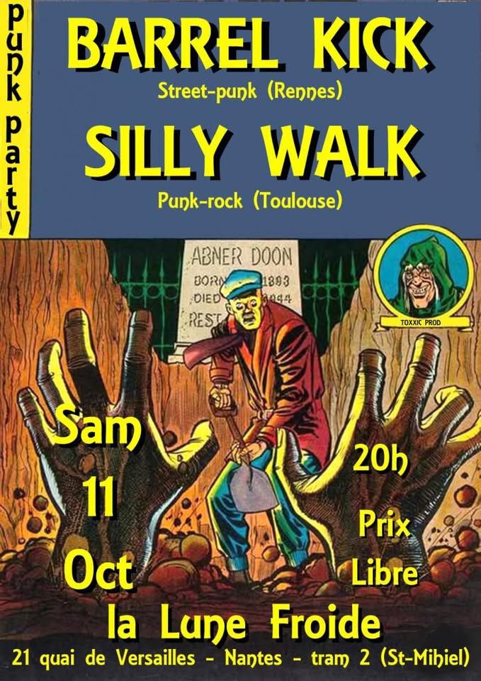 Affiche de Soirée punk à Nantes avec Barrel Kick et Silly Walk (44)