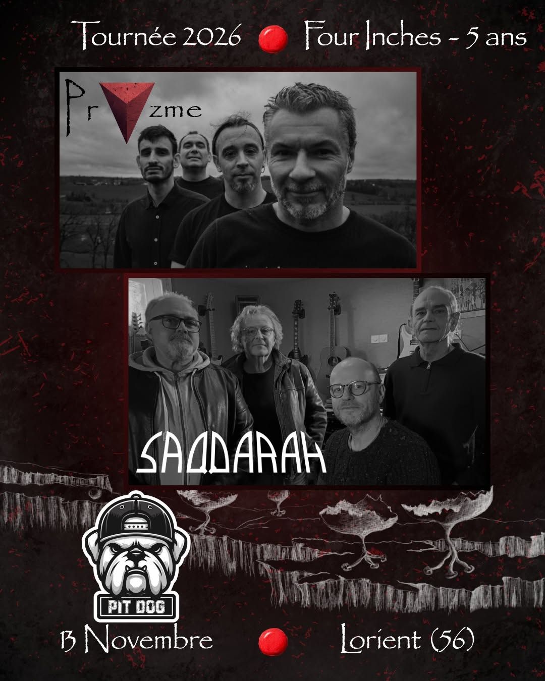 Affiche de Pryzme (Rock Prog/Fusion) / Saqqarah (Prog Rock/Néo Rock) en concert à Lorient (56)
