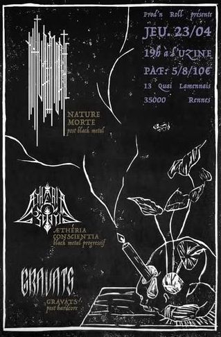 Affiche de Nature Morte / Aetheria Conscientia et Gravats en concert à Rennes (35)