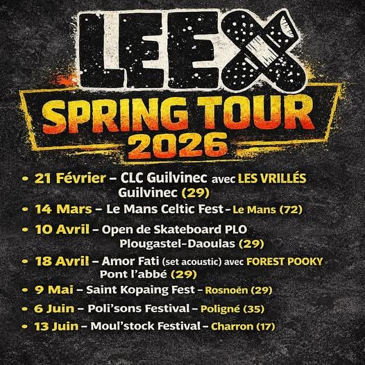 Affiche de Leex (Punk Rock Celtique) en concert au Gilvinec (29)