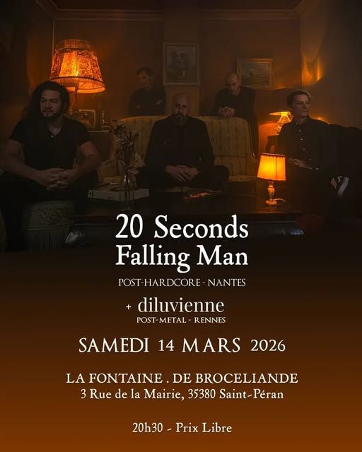 Affiche de 20 Seconds Falling Man et Diluvienne en concert à St Peran (35)