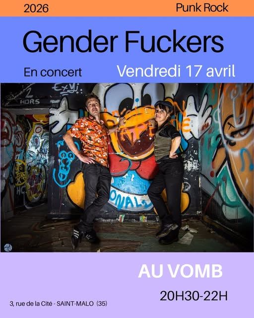 Affiche de Gender Fuckers (Rock Garage/Punk Rock) en concert à St Malo (35)