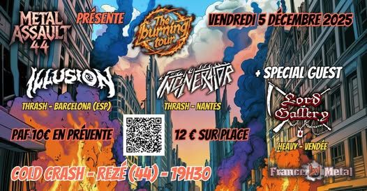 Affiche de Soirée Thrash / Heavy avec Illusion (Esp.), Incinerator et Lord Gallery à Rezé (44)
