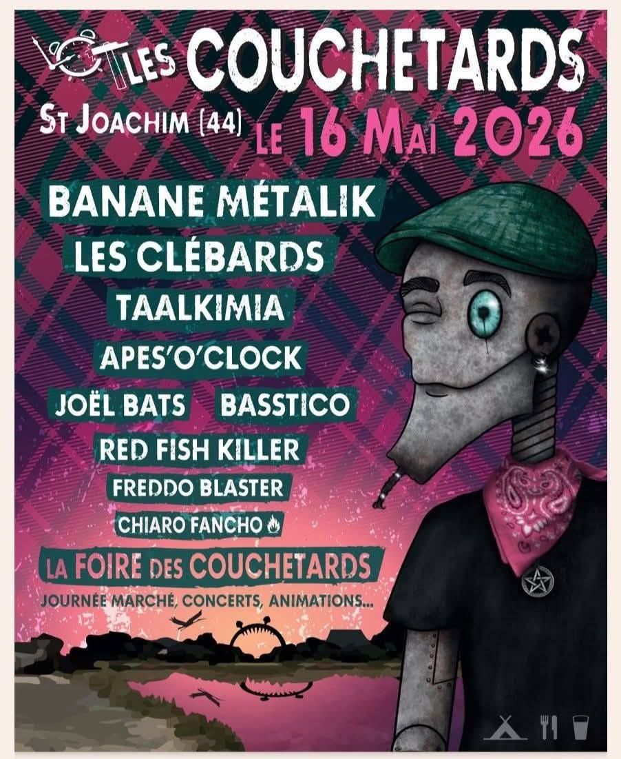 Affiche de Les Couchetards Festival avec 9 groupes à St Joachim (44)