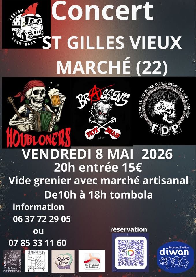 Affiche de Brassen's Not Dead / Houbloners / FDP live à St Gilles Vieux Marché (22)