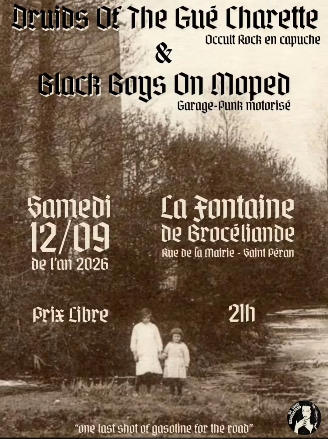 Affiche de Druids Of The Gué Charette/ Black Boys On Mopped live à St Péran (35)
