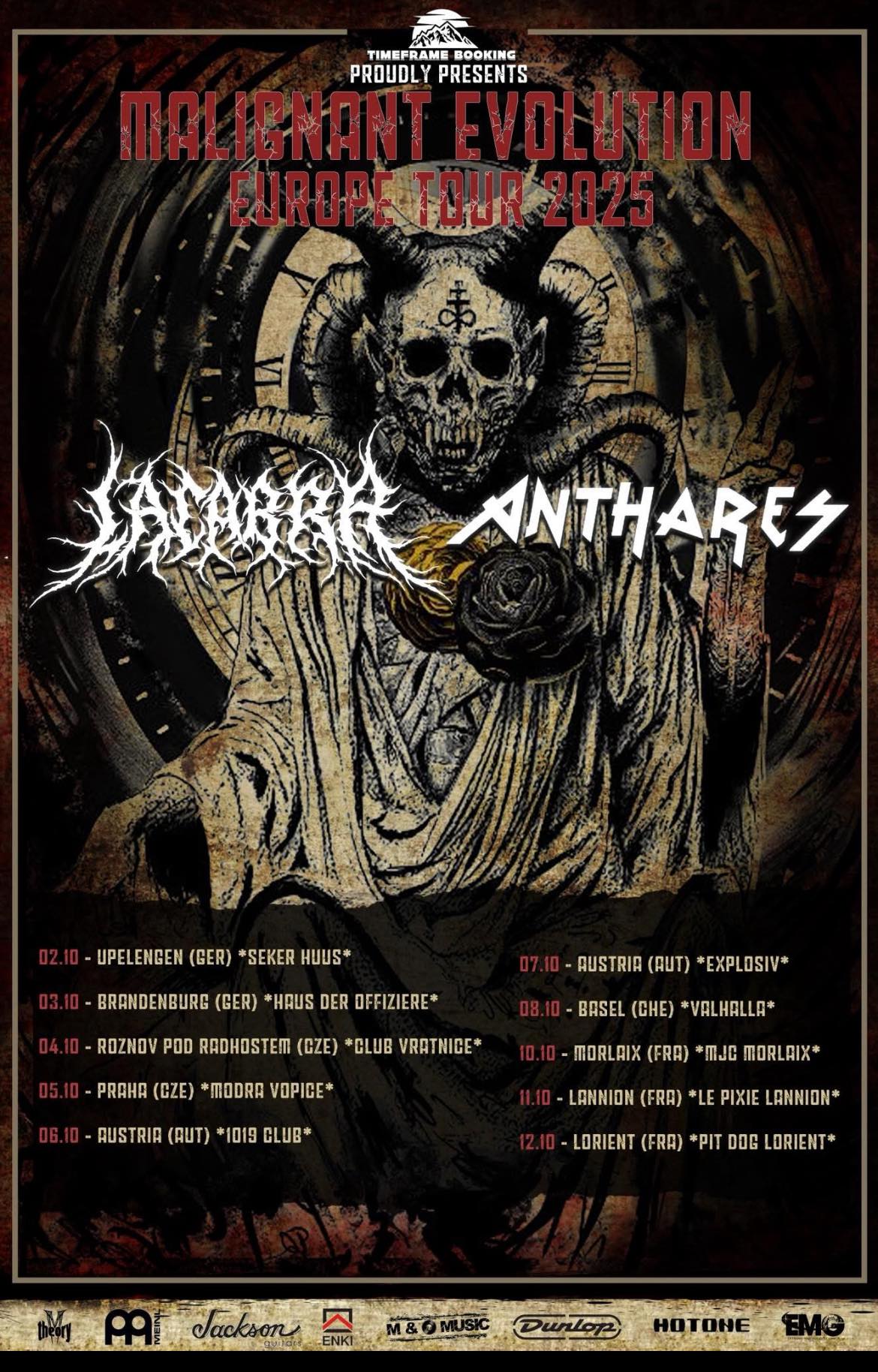 Affiche de Soirée Death/Thrash au Pit Dog (56) avec Lacabra (USA)