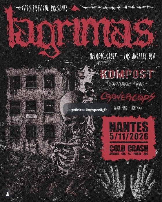 Affiche de Lagrimas / Kompost / Crovercops en concert à nantes (44)