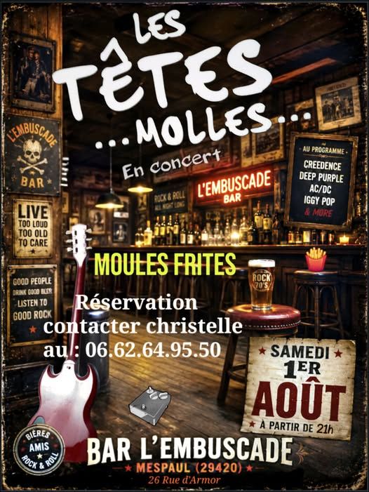 Affiche de Les Têtes Molles en concert à Mespaul (29)