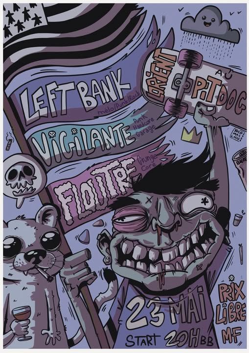 Affiche de Left Bank! / Vigilante / Floutre en concert à Lorient (56)
