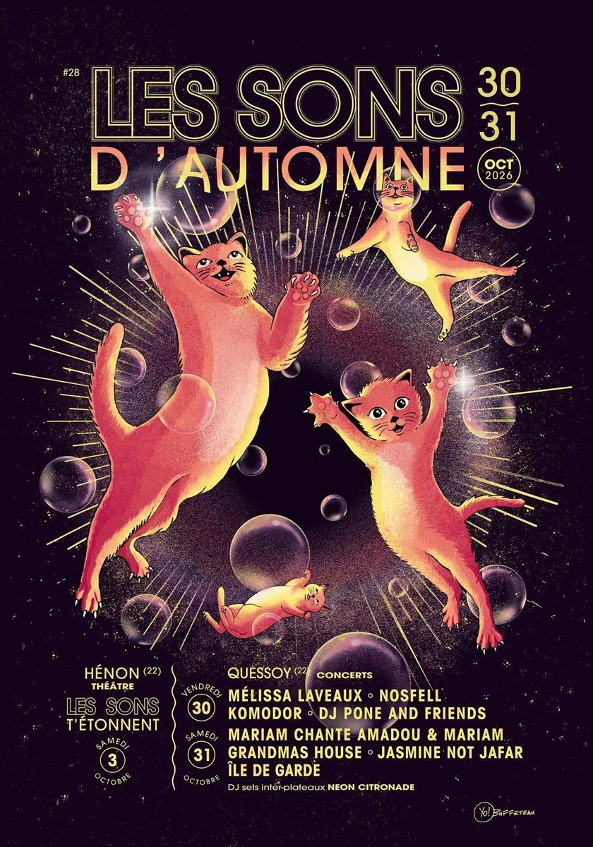 Affiche de Komodor (Rock Psychédélique / Hard 70's) en concert à Hénon (22)
