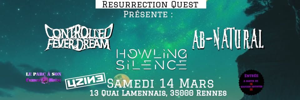 Affiche de 3 groupes Metalcore / Modern Metal / Punk en concert à Rennes (35)