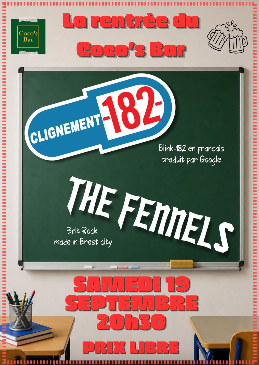 Affiche de Clignement 182 / The Fennels en concert à Brest (29)