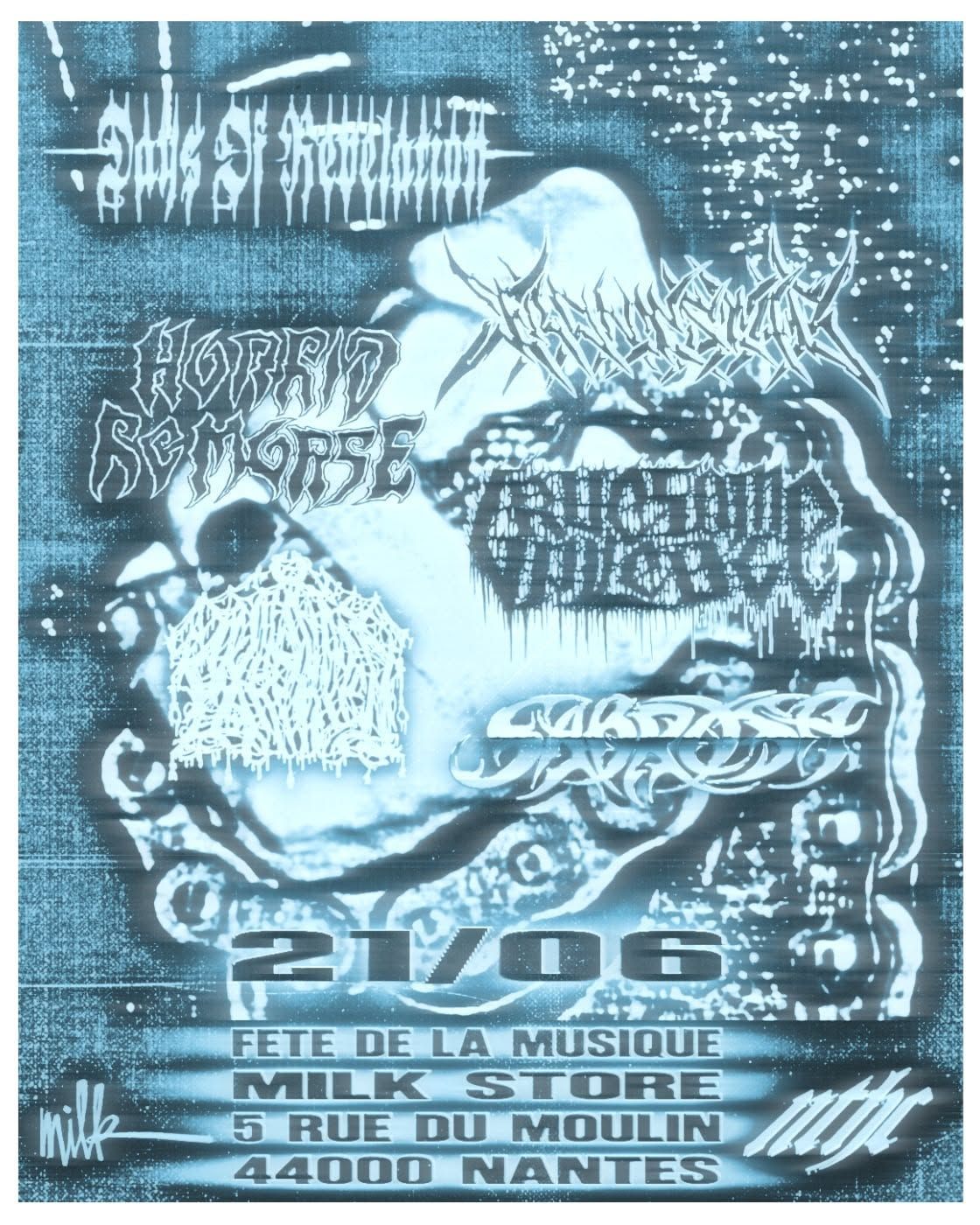 Affiche de Soirée Hardcore/Death avec 6 groupe à Nanters (44)