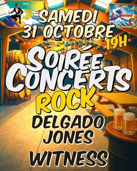 Affiche de Delgado Jones (Rock) / Witness (cover Rock) en concert à Santec (29)