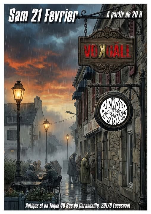 Affiche de Behold The Monkey (Stoner/Groove Metal) et Vokdall (Hardcore) en concert à Fouesnant (29)